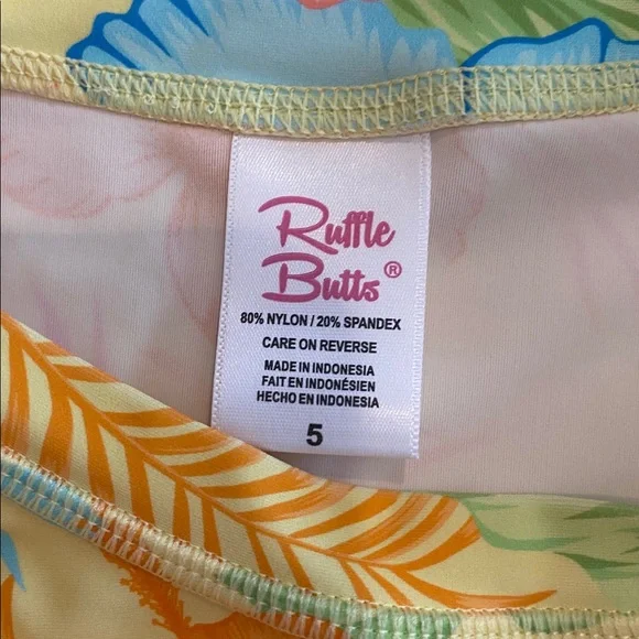 Rufflebutts Happy Hula Rash Guard 2-piece size 5 - Picture 4 of 4